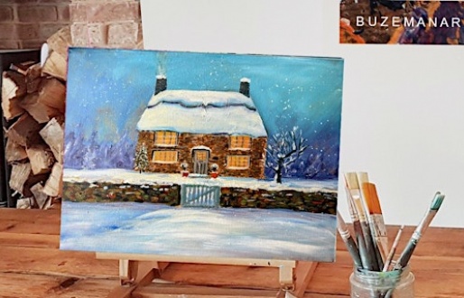 Painting class ‘The Holiday Cottage’ @ The Twisted Knot