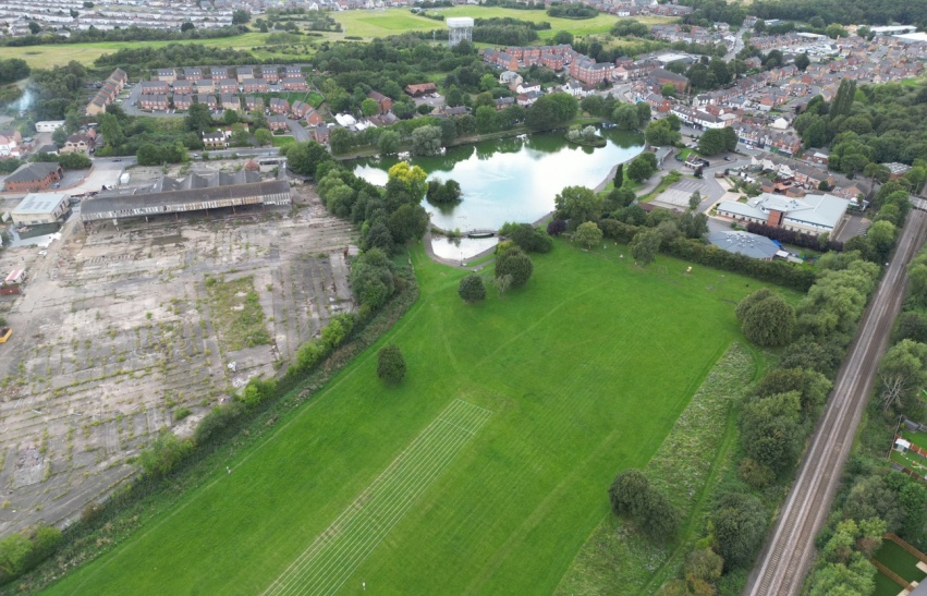 Askern Boating Lake from the sky