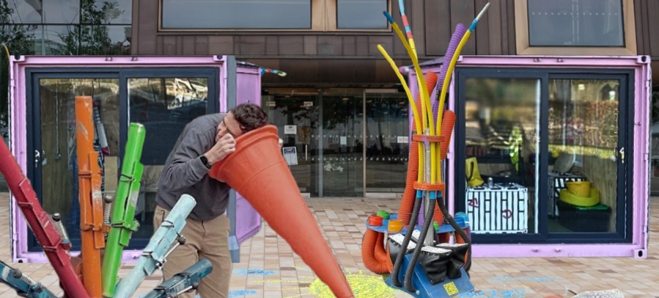 Mockup of Playful Anywhere outside CAST Theatre in Doncaster